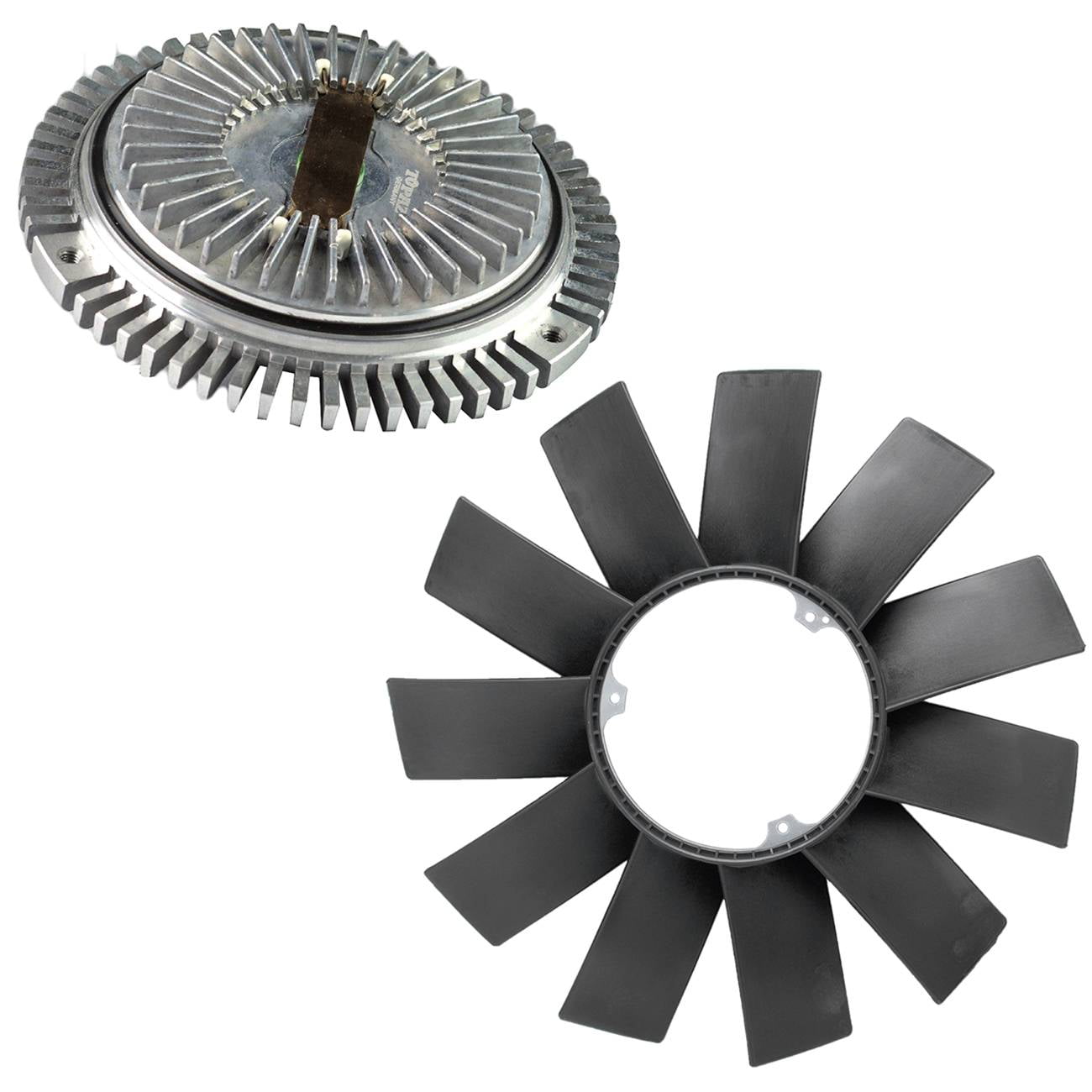 TOPAZ Engine Cooling Fan Clutch + Fan Blade Replacement for BMW E36 E46 E53 E34 E32 E39 323i 325i X5 Z3 528i