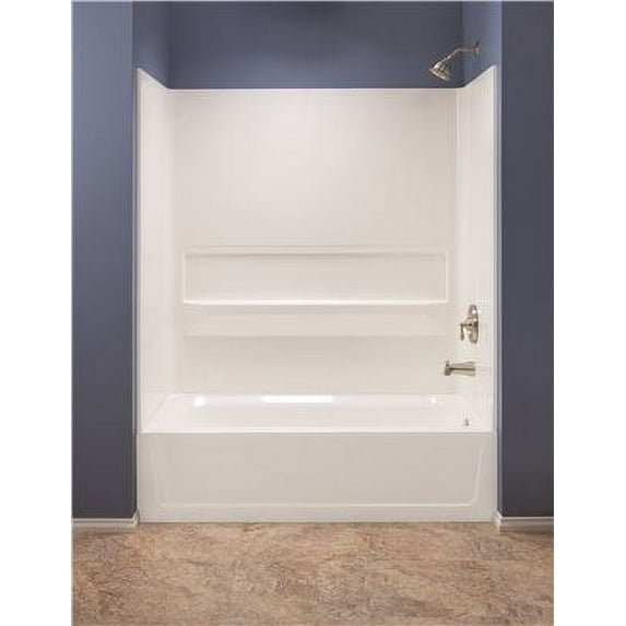 TOPAZ FIBERGLASS BATHTUB WALL KIT, DIRECT-TO-STUD MOUNT, 3 PIECES, 1 SHELF, WHITE, 30 X 60 IN.