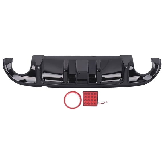 TOPAZ Rear Bumper Diffuser Lip Glossy Black w/ LED Light Compatible with Infiniti Q50 2014-2017