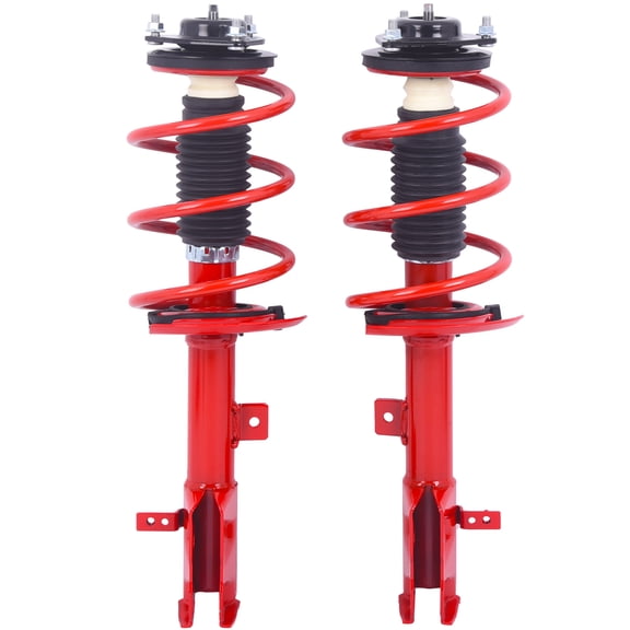 TOPAZ Red Front Complete Struts w/Coil Springs Shock Absorbers Assembly 182367 + 182368 Compatible with 2007-2012 Dodge Caliber 2007-2010 Jeep Compass Patriot 172368, 172367