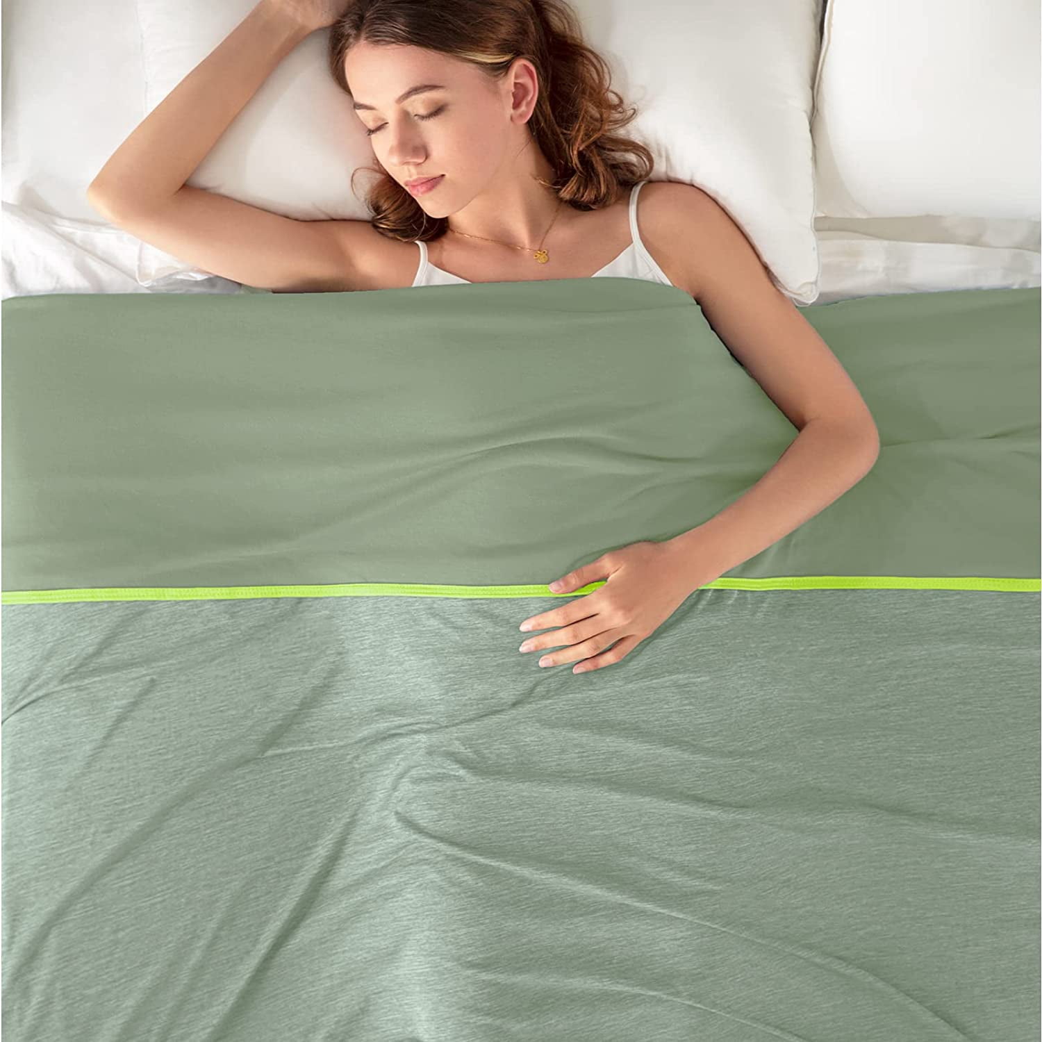 TOPCEE Coperta Rinfrescante Matrimoniale 152x228 Cm – Q-Max 0,5 – Per Sudorazione Notturna, Estate – Lavabile