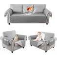 thumbnail image 1 of TOPCHANCES 1/2/3 Seater Waterproof Couch Cover Non-Slip Sofa Slipcover Furniture Protector with Side Pocket for Pets Dogs Children Living Room, Light Grey, 1 of 8