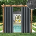thumbnail image 1 of TOPCHANCES 1 Panel Outdoor Curtains for Patio, Waterproof Blackout Outside Curtains with Top and Bottom Grommet, Windproof UV Resistant Drapes for Porch, Pergola, 52 x 84 inch, Gray, 1 of 9