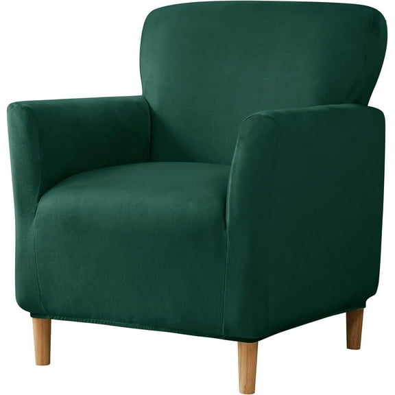 TOPCHANCES 1-Piece Stretch Sofa Cover Single Armchair Slipcover Couch Protector,Dark Green