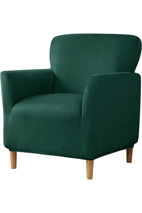 1-Piece Stretch Sofa Cover Single Armchair Slipcover Couch Protector,Dark Green