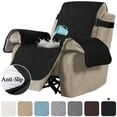 thumbnail image 1 of TOPCHANCES 100% Waterproof Recliner Chair Covers, Non-Slip Quilted Reclining Armchair Slipcover with Elastic Straps for 21" Seat Width Recliner, Black, 1 of 9