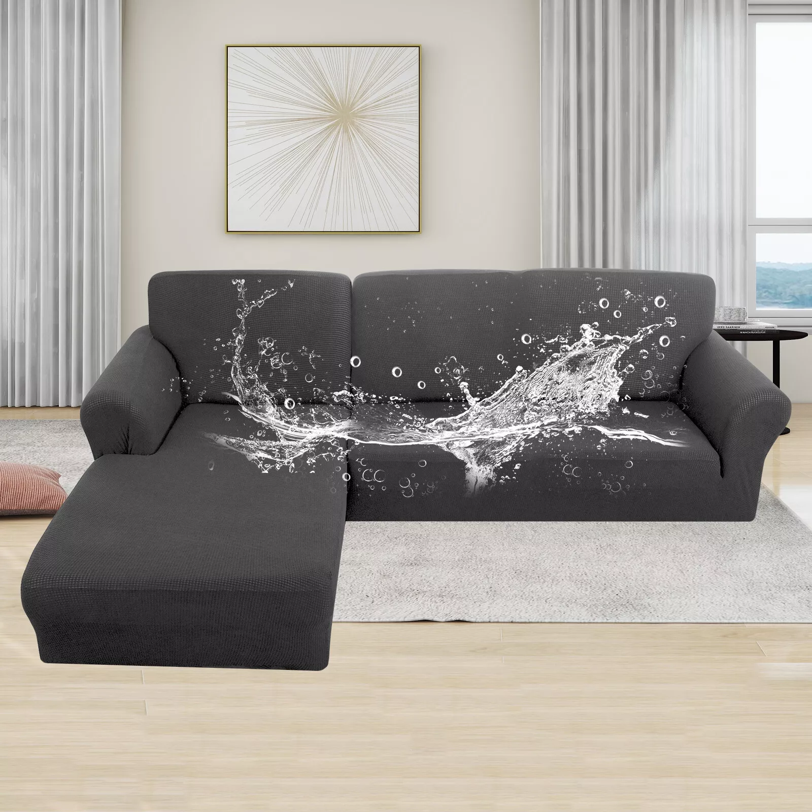 Topchances 100% Waterproof Sofa Cover, Stretch Slipcover for L Shaped
