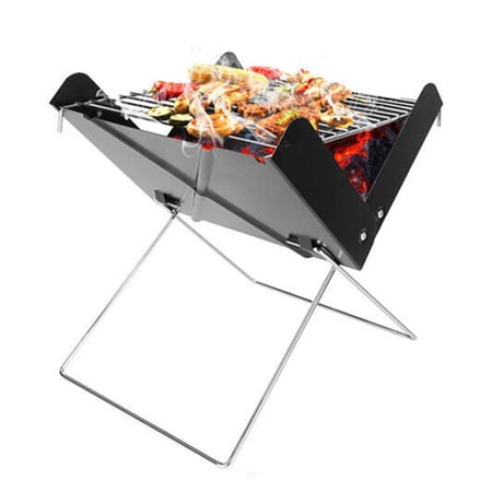 TOPCHANCES 12'' Portable Grill Charcoal Barbecue Grill - Folding Charcoal Grill, Detachable Collapsible, Tabletop Camping Grill BBQ