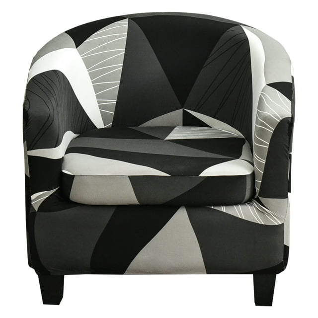 TOPCHANCES 2-Piece Stretch Club Chair Slipcover Printed Tub Chair Slipcover Armchair Covers