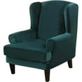 thumbnail image 1 of TOPCHANCES 2-Pieces Velvet Wingback Chair Covers, Stretch Wing Chair Sofa Slipcover, Armchair Cover, Furniture Protector (Flange Green), 1 of 8
