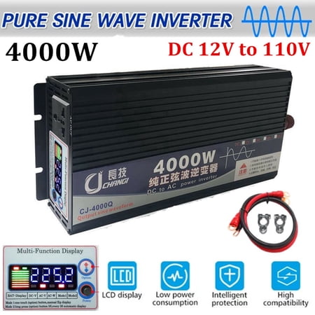 TOPCHANCES 2000 Watts 4000 Watts Pure Sine Wave Power Inverter DC 12V to AC 110V Car RV Converter LED Display