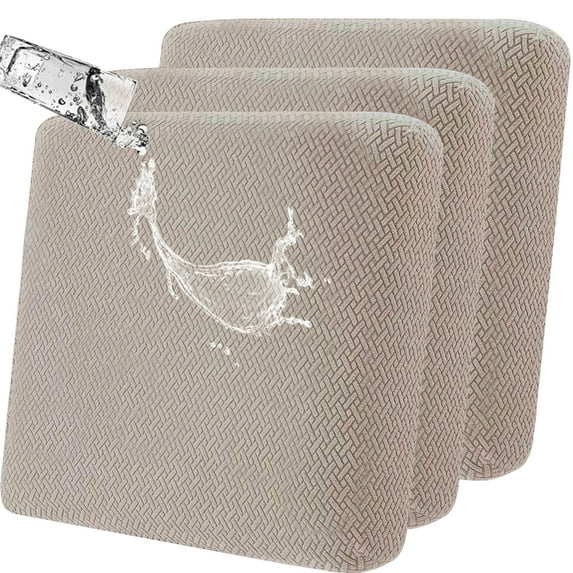TOPCHANCES 3 Pack Patio Stretch Sofa Cushion Covers, Waterproof Outdoor Furniture Cushion Slipcovers Replacement Chair Seat Protector Covers