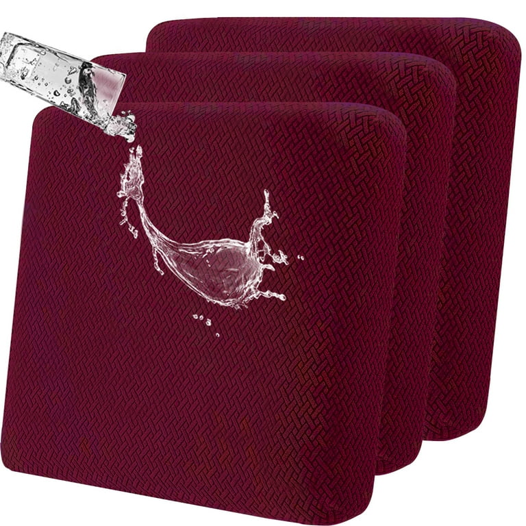 TOPCHANCES 3 Pack Patio Stretch Sofa Cushion Covers Waterproof Outdoor Furniture Cushion Slipcovers Replacement Chair Seat Protector Covers