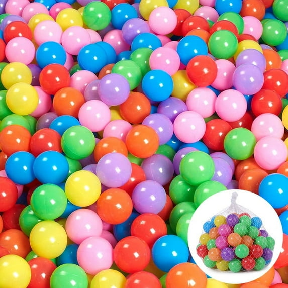 TOPCHANCES 300 Pcs Ball Pit Balls 5.5cm Colorful Ocean Balls BPA Free for Kids with Storage Bag