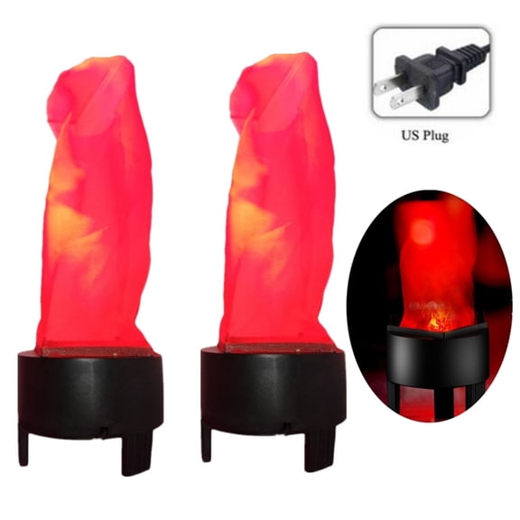 TOPCHANCES 3D Fake Flame Lamp 110V Electric Campfire Artificial Flickering Fire Table Lamp Realistic Flame Stage Effect Light for Christmas Party Festival Decor (2 Pack)