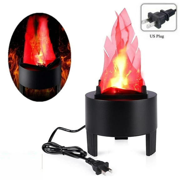 TOPCHANCES 3D Fake Flame Light Prop 110V Electric Campfire Artificial Flickering Flame Table Lamp Stage Effect Light for Halloween Christmas Party Decoration, 1 Pack