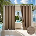 thumbnail image 1 of TOPCHANCES 4 Panels Outdoor Curtains for Patio, Waterproof Weatherproof Privacy Curtains 3D Embossed Pattern, Thermal Insulated Grommet Top and Tab Bottom Drapes, W52in x L108in, 1 of 11
