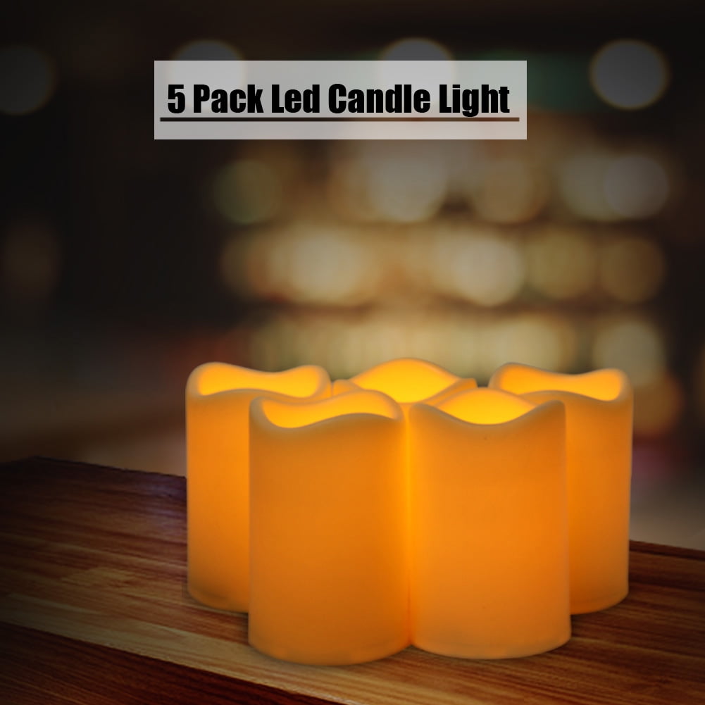 TOPCHANCES 5Pcs Indoor/Outdoor Battery Operated Flameless Candles with