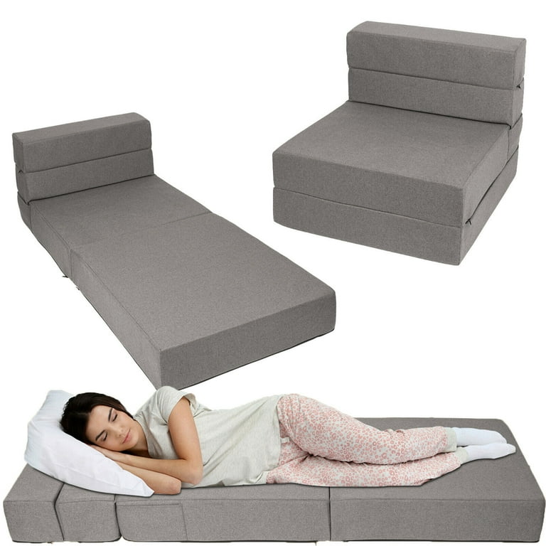 TOPCHANCES Inch Folding Mattress Sofa Bed Portable 4-fold Foam