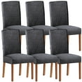 thumbnail image 1 of TOPCHANCES 6 PCS Stretch Dining Chair Covers Removable Washable Chair Seat Slipcovers Protector for Home Decoration, Dark Grey, 1 of 7