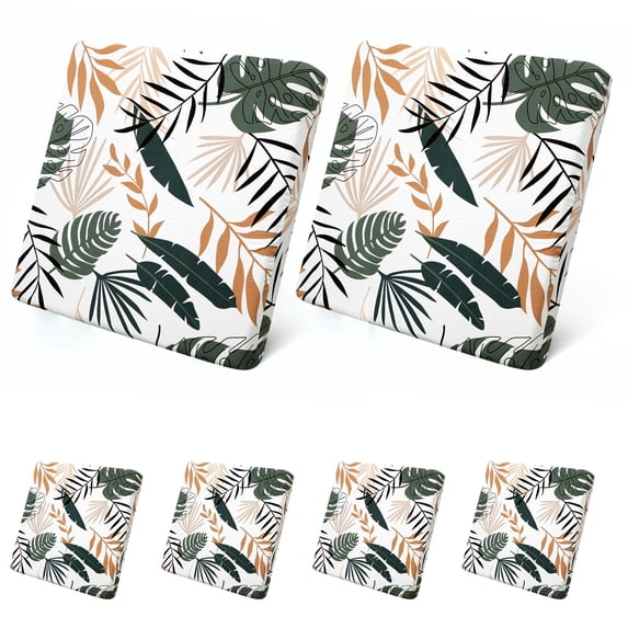 TOPCHANCES 6 Pcs Patio Stretch Sofa Cushion Covers Outdoor Cushion Covers Replacement with Elastic Bottom, Couch Slipcover Sofa Seat Covers Patio Furniture Protector, Coconut Grove