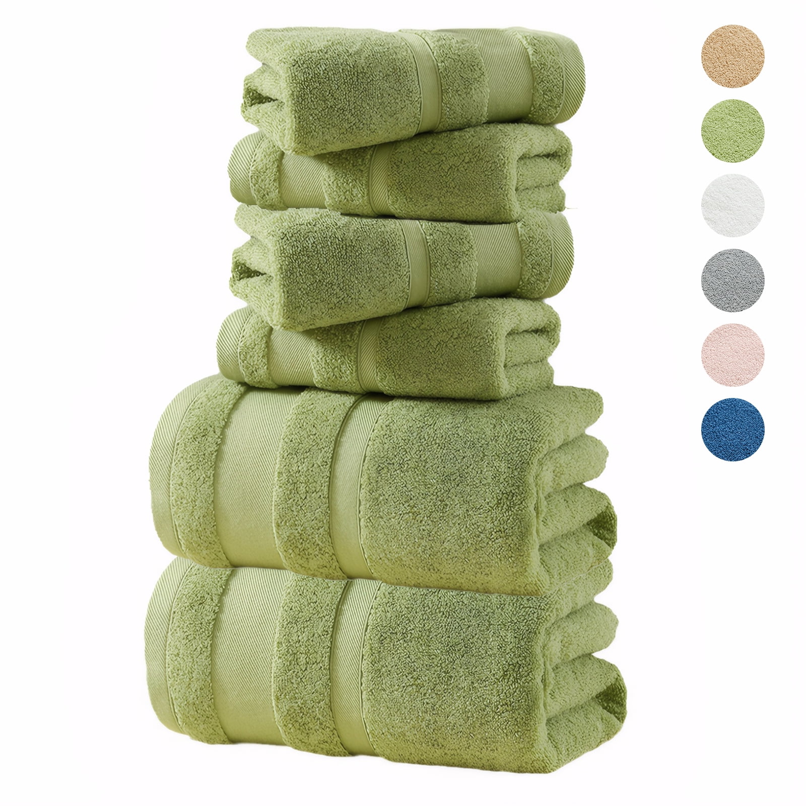 TOPCHANCES 6-Piece Towel Set, Ultra Absorbent Cotton Bath Towels Set ...