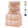 thumbnail image 1 of TOPCHANCES 6-Piece Towel Set, Ultra Absorbent Cotton Bath Towels Set (Pink), 1 of 8