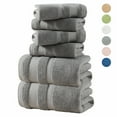 thumbnail image 1 of TOPCHANCES 6-Piece Towel Set, Ultra Absorbent Cotton Bath Towels Set (Gray), 1 of 8