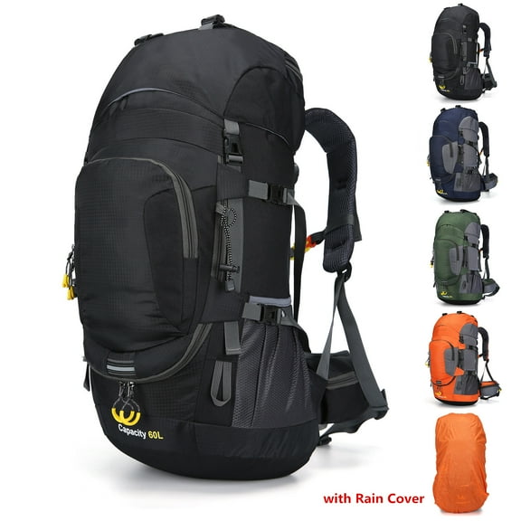 TOPCHANCES 60L Hiking Backpack, Waterproof Camping Bag with Rain Cover, Lightweight Backpacking Back Pack