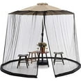thumbnail image 1 of TOPCHANCES 7-10ft Patio Umbrella Mosquito Netting with Zipper Door, Polyester Mesh Screen, Height Diameter Adjustable, for Outdoor Patio Garden, 300x230cm(DxH), Black, 1 of 12