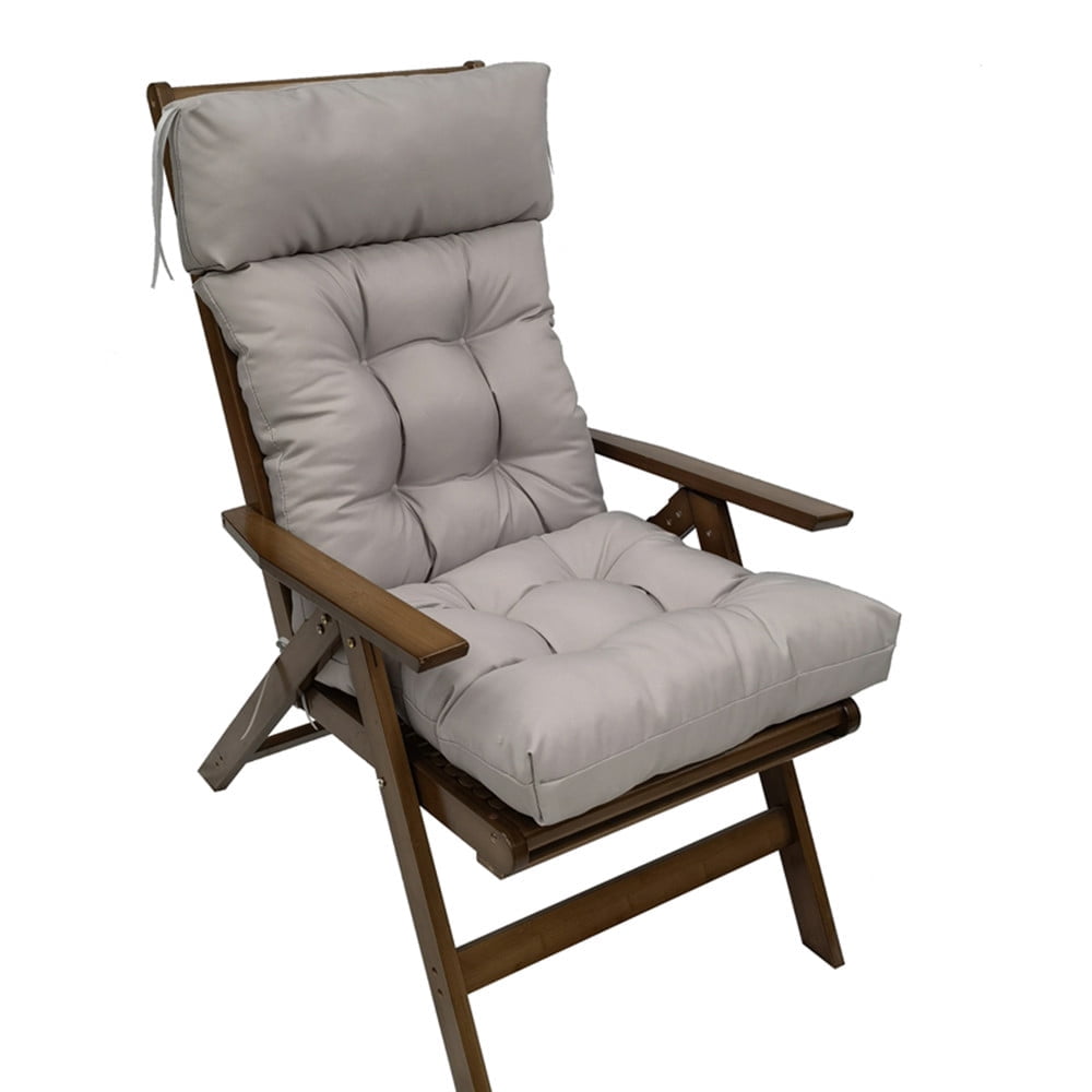 TOPCHANCES Adirondack Chair Cushion, Waterproof Rocking Chair Cushion, Patio Chair Cushions Seat Back Cushion with Ties for Indoor Outdoor Use, 49x21x3 inch, Gray
