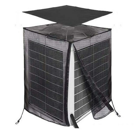 TOPCHANCES Air Conditioner Cover, Square Weatherproof 600D Heavy Duty Central AC Covers for Outside, 28"W x 28"D x 32"H, Black