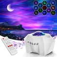 thumbnail image 1 of TOPCHANCES Aurora Star Projector Lights with Bluetooth Music Speaker & Remote Control, Northern Lights Galaxy Projector Night Light for Bedroom/Party/Home Decor (White), 1 of 12