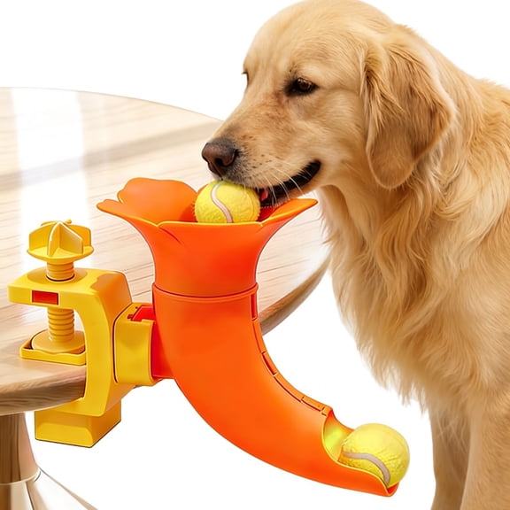 TOPCHANCES Automatic Ball Launcher for Dogs Cats, Interactive Tennis Thrower, Indoor Fetch Toy for Small Medium Dog with Chew-Resistant ETPU Ball