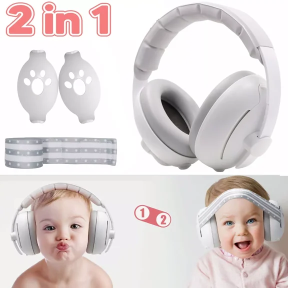 TOPCHANCES Baby Ear Muffs Noise Reduction Headphone for Infants Hearing Protection Earmuffs, White