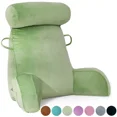thumbnail image 1 of TOPCHANCES Backrest Reading Pillow, Bed Rest Pillow with Side Pocket & Detachable Neck Roll, Back Support Pillows for Bed Floor Sofa Daybed Office (Green), 1 of 9