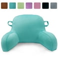 thumbnail image 1 of Bed Rest Reading Pillow with Arms, Soft Backrest Pillow with Crystal Velvet Pillowcase, 15 x 29 inches, Turquoise, 1 of 9