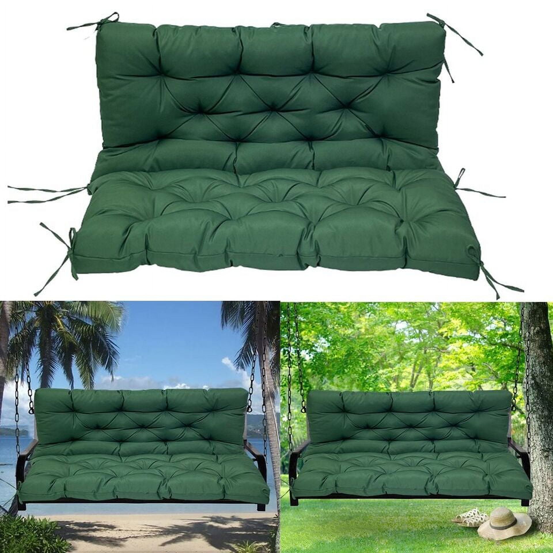 Topchances 120cmx100cm Dark Green Swing Chair Cushion, Anti-Slip 2-3 Seater