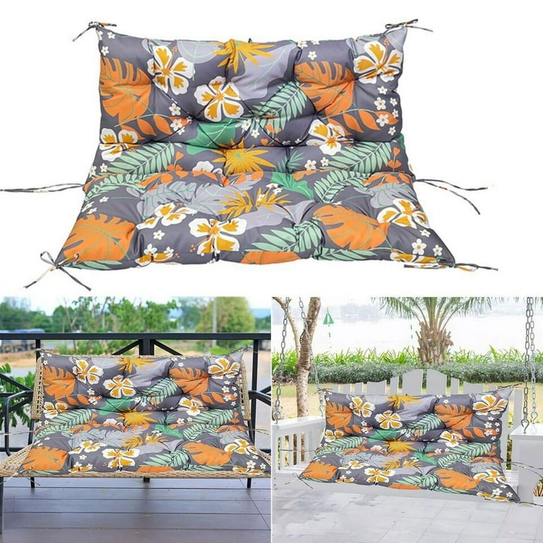 Topchances Bench Cushion 120cm x 100cm Grey Leaves Water