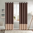 thumbnail image 1 of TOPCHANCES Blackout Curtains with Grommets, Two-color Patchwork Indoor/Outdoor Curtains Thermal Insulated Room Darkening Bedroom Curtains (2 Panels, 52x94 Inch), 1 of 1