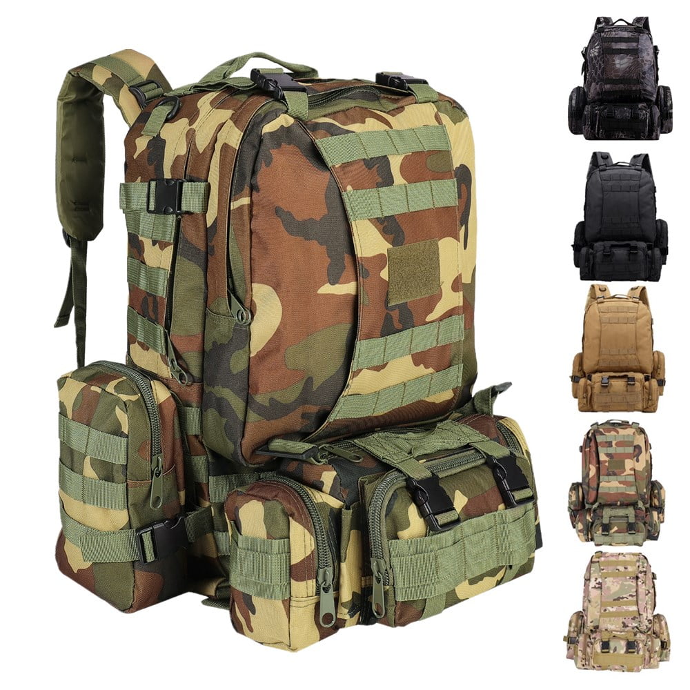 TOPCHANCES Camping Multifunction 55 L Rucksack Backpacking Backpack Jungle Camouflage