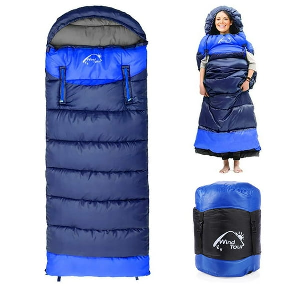 TOPCHANCES Camping Sleeping Bag for Adults - Lightweight Wearable Sleeping Bag with Compression Storage Sack Fits 5°F - 50°F Cold Weather (4.3lbs - Left Zipper)