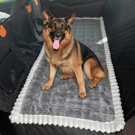 TOPCHANCES Car Rear Row Seat Cushion Cover Mat, Universal Car Back Seat Protector Pad for Dogs Pets, 24.8*54 inch (Dark Gray)