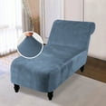thumbnail image 1 of TOPCHANCES Chaise Lounge Slipcover, Armless Chaise Sofa Cover, Stretch Velvet Chaise Chair Slipcover, Indoor Furniture Protector ( Gray blue ), 1 of 7