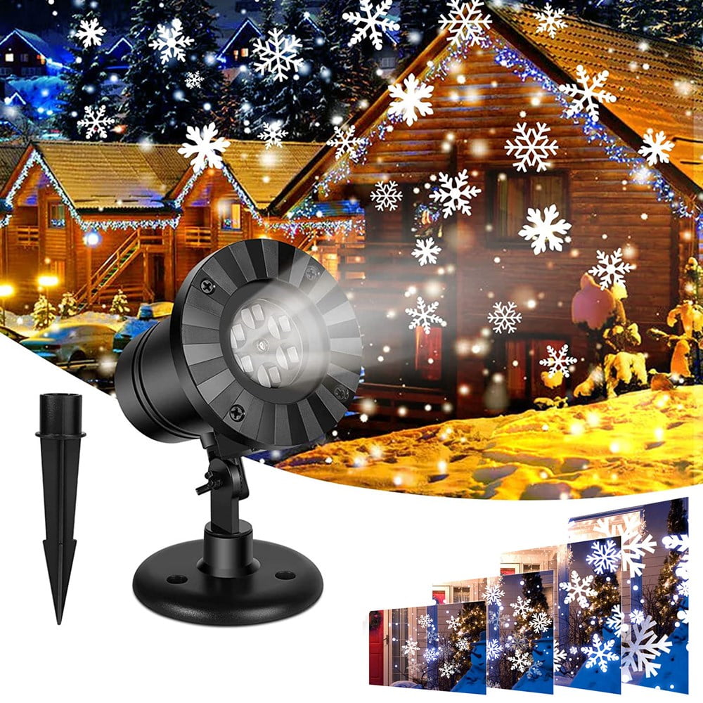 TOPCHANCES Christmas Projector Lights Waterproof White Snowflake