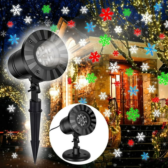 TOPCHANCES Christmas Snowflake Projector Lights, Waterproof Moving Snowflake Light Indoor & Outdoor Landscape Spotlight for Home Garden Patio Decoration (Multicolor Snowflake)