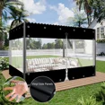 thumbnail image 1 of TOPCHANCES Clear Vinyl Curtains with Zipper Entry, Heavy Duty Waterproof PVC Clear Tarp with Grommets, Outdoor Clear Panel Curtain for Porch, Pergola, Gazebo, Patio, Enclosure (8'H x 8'W, Black), 1 of 18