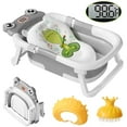 TOPCHANCES Collapsible Baby Bathtub with Thermometer, Newborn Baby