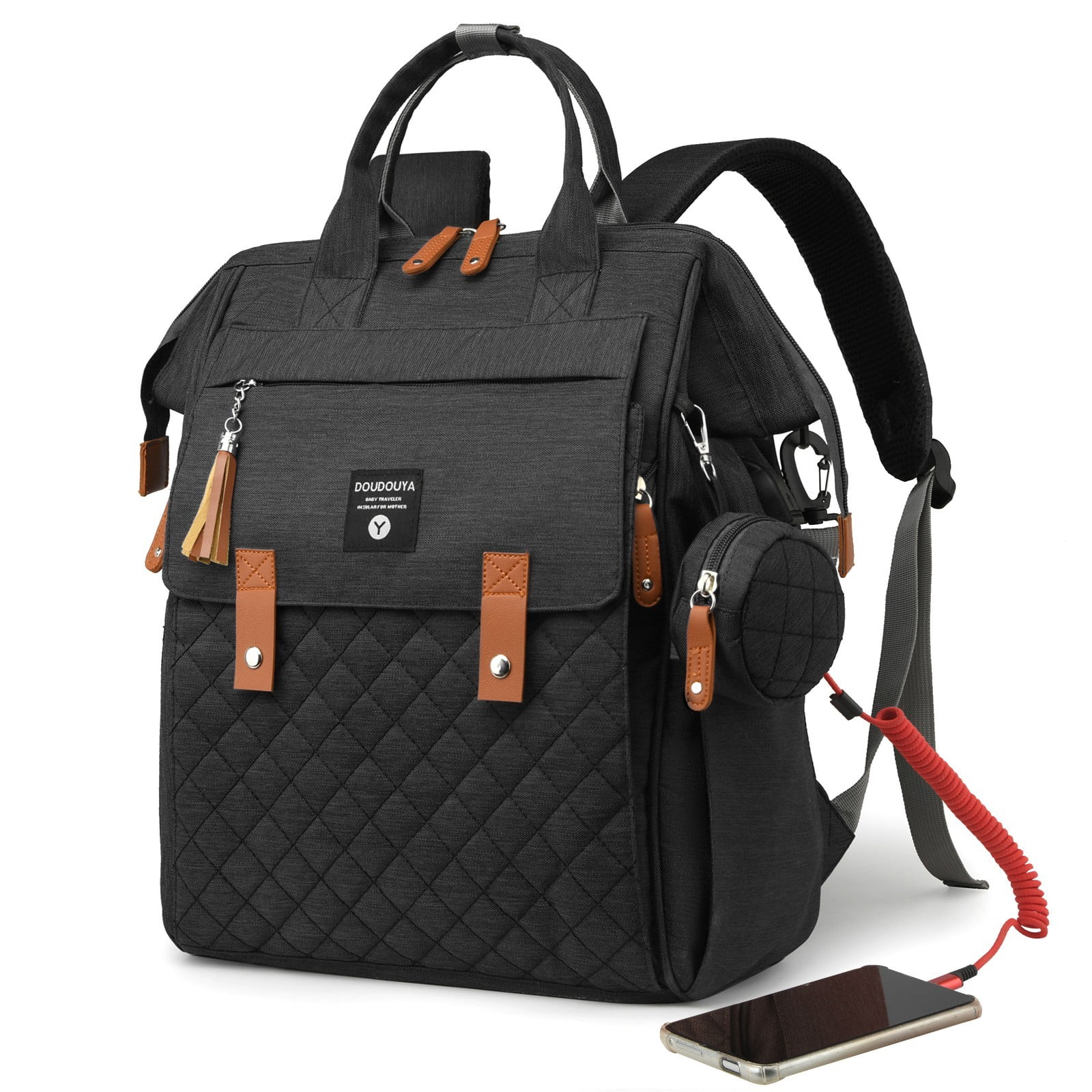 TOPCHANCES Diaper Bag Backpack, Multifunctional Baby Bag with Changing Station, 45L Large Capacity Baby Diaper Bags for Outdoor Travel (Black)