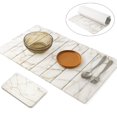thumbnail image 1 of TOPCHANCES Dish Drying Mat for Kitchen Counter,  2-Piece Diatomite Collapsible Dish Drying Mat with 1x Large Drying Mat and 1 x Small Drying Mat (White), 1 of 9